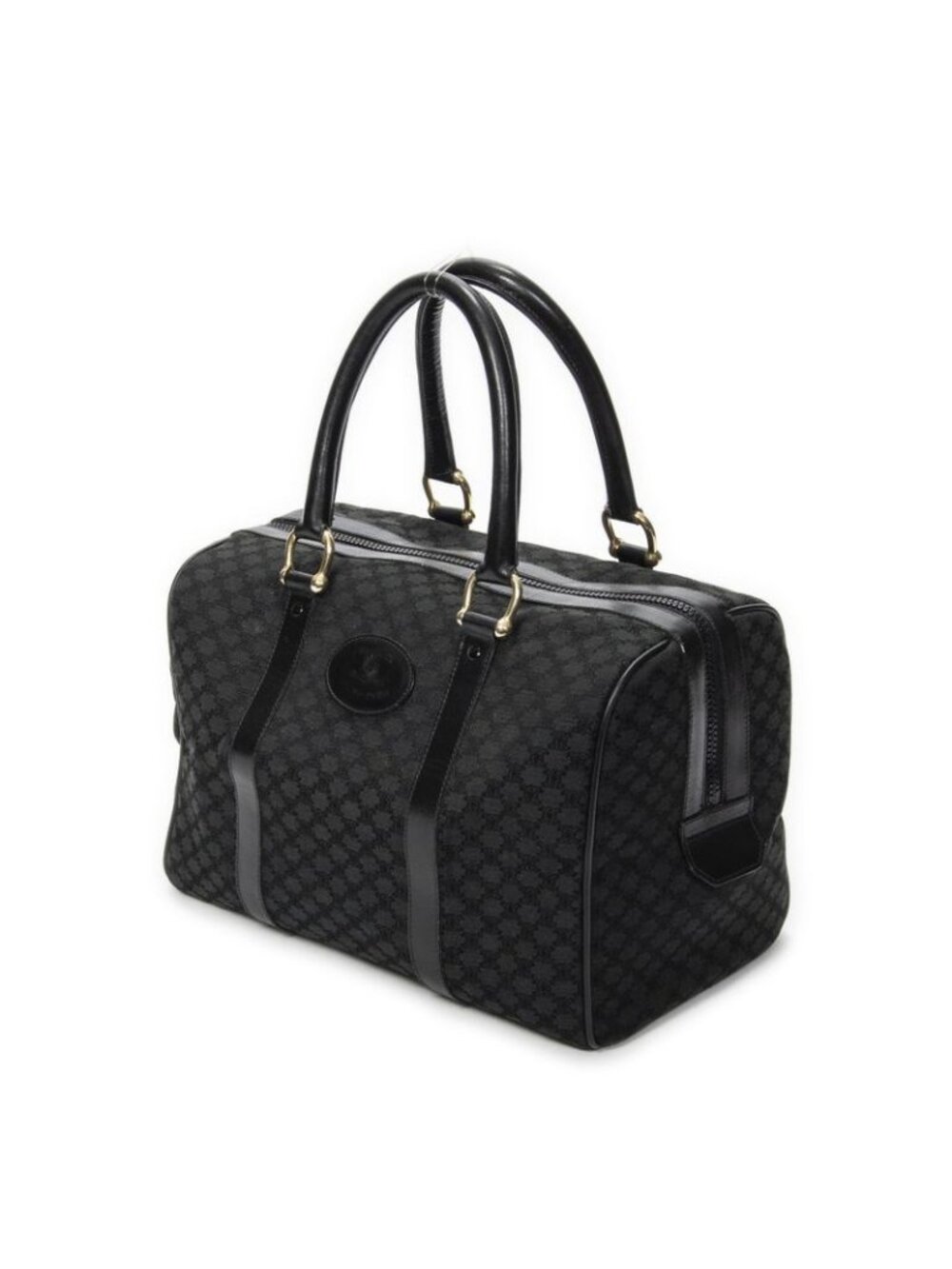 Celine Vintage Boston Black Macadam Canvas Shoulder Bag - Picture 2 of 10